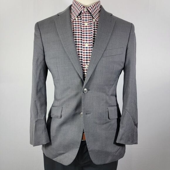 Joseph Abboud Men's Sport Coat Blazer Two Button Gray Twill Wool Sz‎ 38S